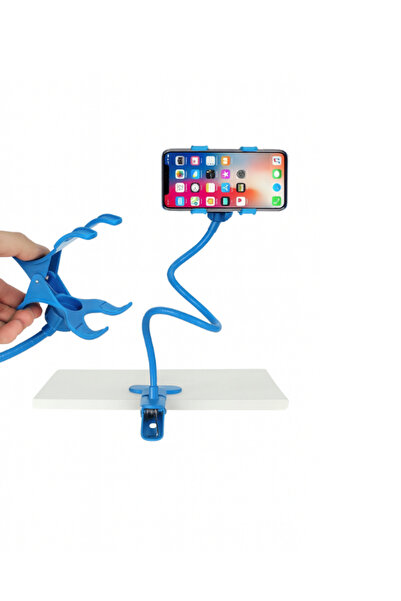 unbranded حامل هاتف محمول كسول على شكل عنق الإوزة مرن | مناسب للسرير أو طاولة المكتب