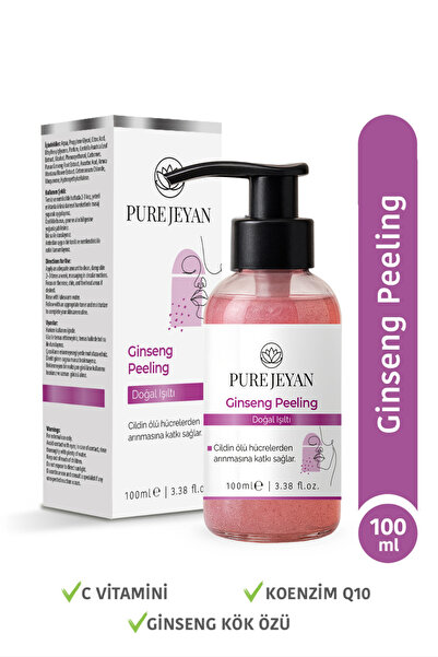 PURE JEYAN Ginseng Peeling 100 ml C Vitaminli Doğal Işıltı Peeling Ölü Deri Arındırıcı & Koenzim Q10