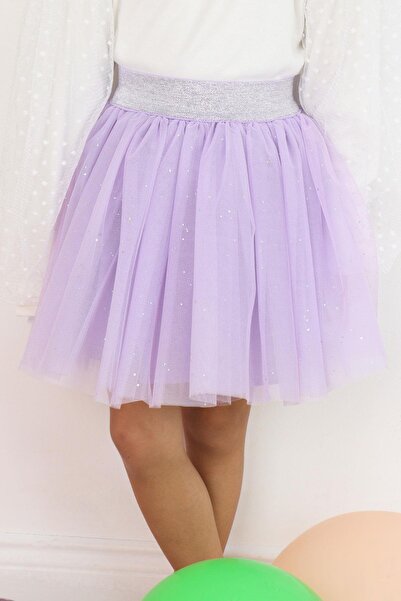 Breeze Lilac Colored Girl's Tutu Waist Case Elastic Skirt, Age Range 5-10