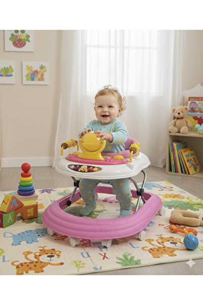 Hobbys RB-1033 Yumurcak Oyuncaklı Müzikli Katlanabilir Çocuk Yürüteci