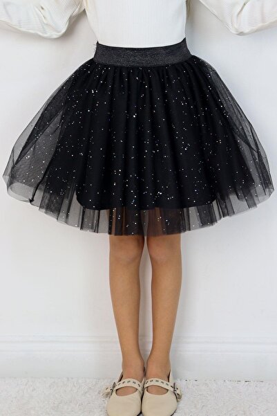 Breeze Girl's Tutu Skirt with Sim Detail, Age 5-10, Black