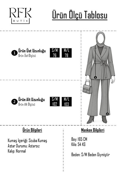 RFK Butik Women's Side Tie New Season Scuba Suit - Burgundy