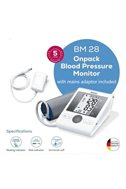 Beurer ADAPTÖRLÜ Bm 28 Dijital Koldan Ölçer Tansiyon Cihazı Tansiyon Aleti