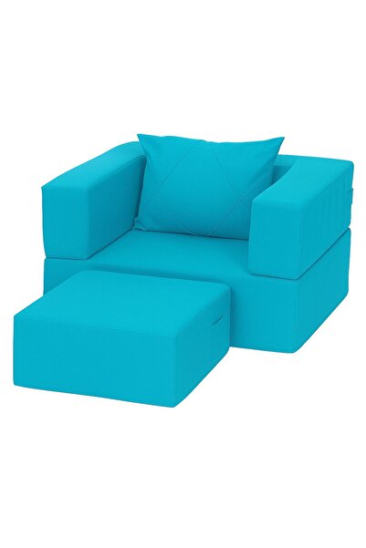 Reblonix Set Fotoliu extensibil pentru copii 2 piese, cu perna si husa perna ...