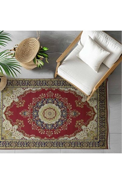 Al Kaffary Carpet سجادة بشاير، سجادة تقليدية مستوحاة من التراث السعودي، مثالية لجميع المساحات، لون أحمر