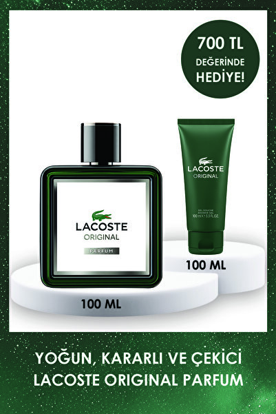 Lacoste Original Parfum 100ml Erkek Parfümü + 100 ml Original Duş Jeli Hediye...