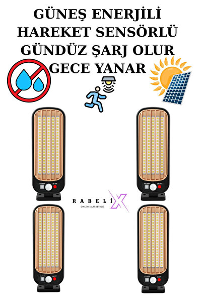 harry 8 Adet Güneş Enerjili Lamba Led Sokak Dış Ortam Solar Bahçe Aydınlatmas...