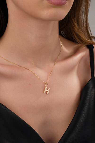 Zeynepli gold & jewelry 14 Ayar Altın Küçük Füzyon H Harfli Kolye