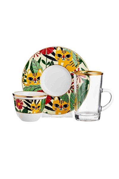 HIC Glass Tea And Coffee Set 18-piece Multicolour