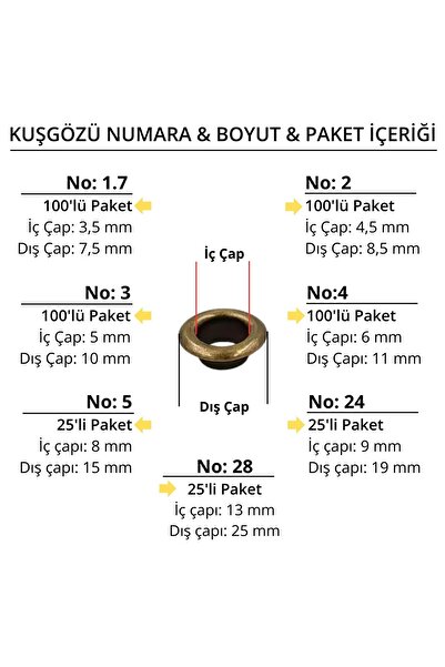 ipekbazaar Eyelet Insertion Mold 1 Set, No: 1.7 |   2 |   3 |   4 |   5 |   24 |   28 Options