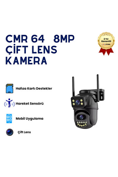 hızlı store CMR64 Kablosuz güvenlik IP kamera 4K 8MP HD çift Lens Hareket Alg...
