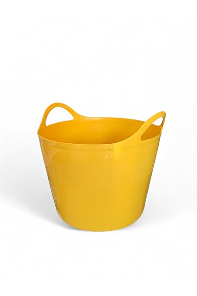 Saban دلو بلاستيكي مرن أصفر اللون - سعة 42 لتر، دلو للذبائح، سلة ألعاب وغسيل ...