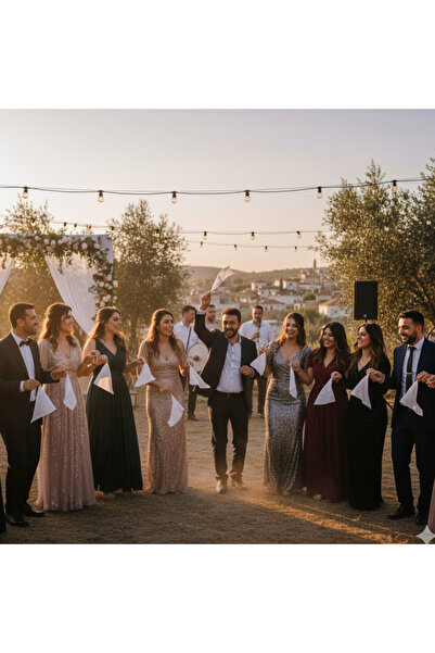 daxcil 10 Pieces of Halay Handkerchief, 50X70 Cm., White, Stitched Edges.