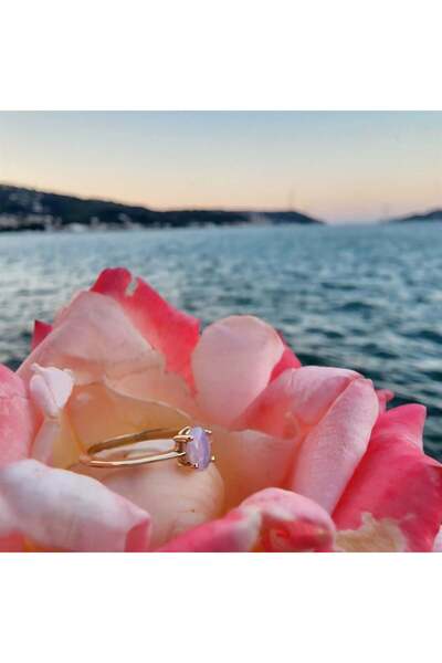 FasekGold Gümüş Yüzük - 0.90CT Pembe Quartz Tektaş Evlilik Teklifi Pırlanta M...