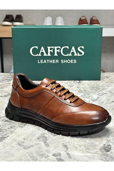 Caffcas Genuine Leather Tan Casual Sports Men's Shoes 1255-61