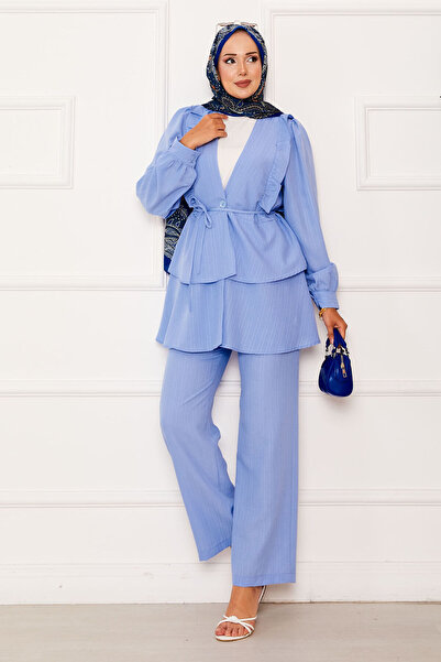 EBRUTESETTÜR Double Set with Ruffle Detail on the Skirt, Baby Blue