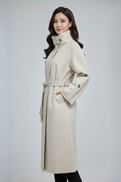 LA PANTE Γυναικείο παλτό Μακρύ γυναικείο παλτό Γυναικείο παλτό τζιν Παλτό κασμίρ Παλτό χειμωνιάτικο με κορδόνια μπροστά με κουμπιά