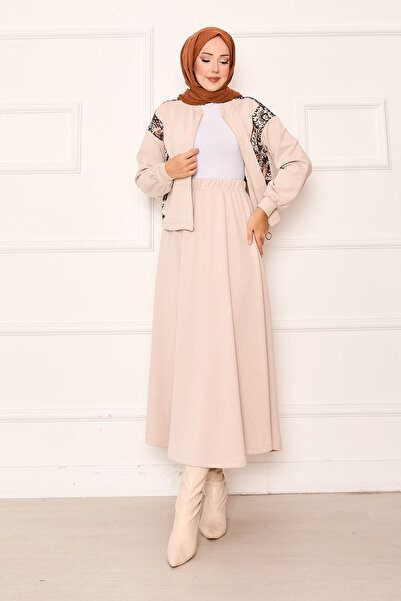 EBRUTESETTÜR Garni Detailed Cropl Skirt Suit Beige