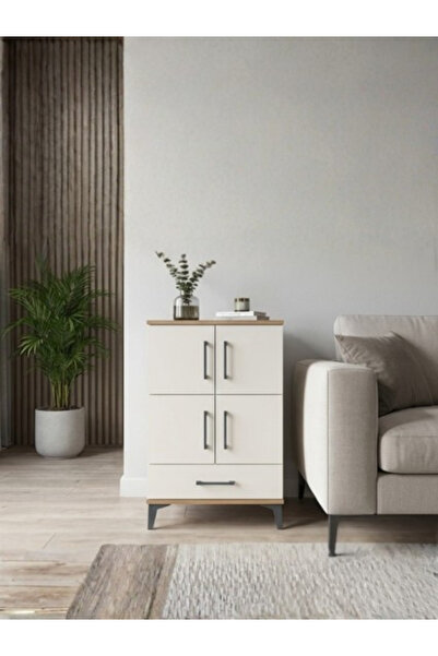 Dienni Hyperion Komodin 4 Raflı Tek Çekmeceli 4 Kapaklı 60x44x96 Çam-Aytaşı