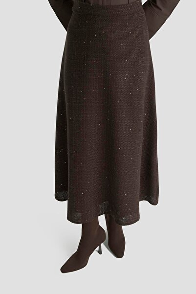 Armine TREND New Season Belted Pulu Vest and Pulu Skirt with Zippered Waist Lined Skirt Top and Bottom Set