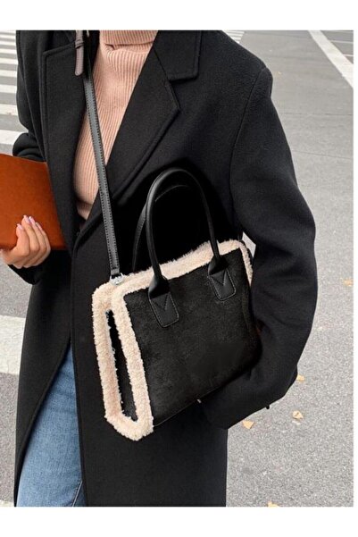 Katusa Μαύρη τσάντα ώμου με λουράκι Nubuck