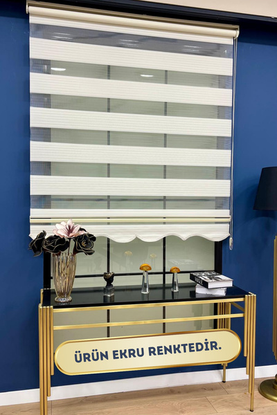 VOLPER MEKANİK Vp 906 Stor Zebra Perde Geniş Pliseli Etek Dilimli ( Ekru Renk )