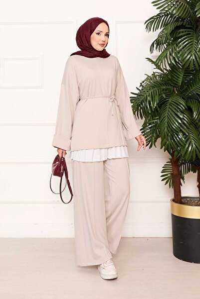 EBRUTESETTÜR Soft Tunic with Folded Sleeves and Belt