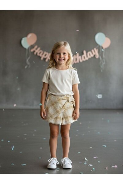 Zekids Winter Plaid Girl's Shorts Skirt