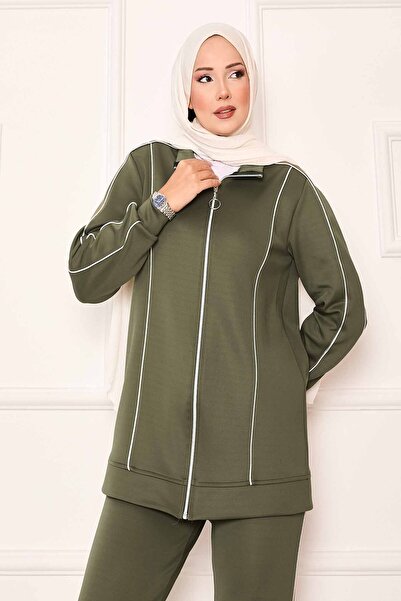 EBRUTESETTÜR Piped Detail Double Suit Khaki