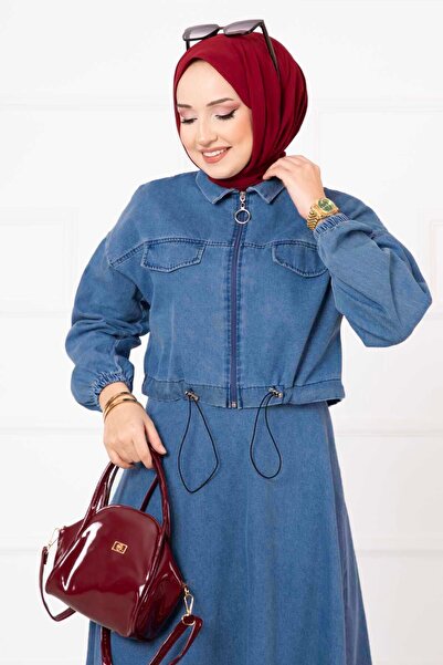 EBRUTESETTÜR Skirted Denim Suit Light Blue
