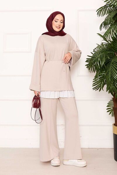 EBRUTESETTÜR Soft Tunic with Folded Sleeves and Belt