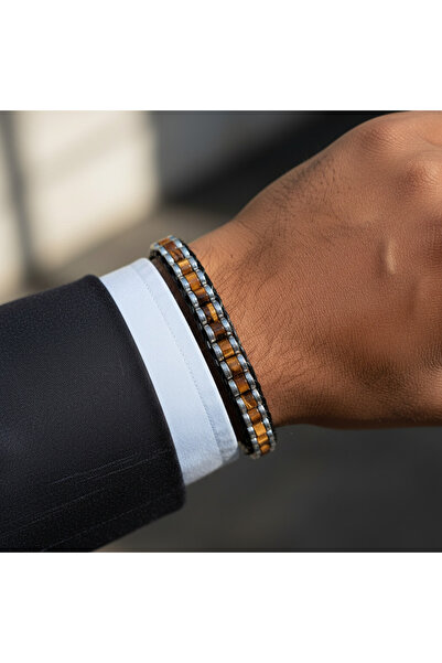 SUMRA سوار من حجر عين النمر والهيماتيت الطبيعي المعتمد SPF-A-091