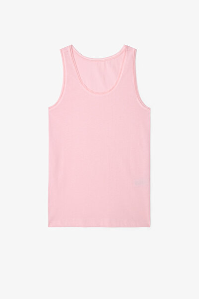 Penti Zweiteiliges Unterhemd für Mädchen mit rosa Einhorn-Ballerina-Muster und dickem Träger aus Baumwolle