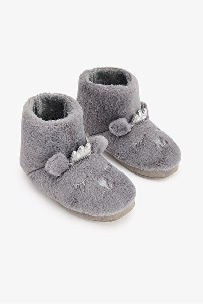 Penti Gray Animal Embroidered Softy Home Boots