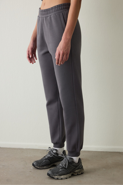 Penti Gray High Waist Pocket Lace-Up Sweatpants