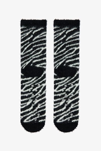 Penti White Zebra Patterned Home Socket Socks