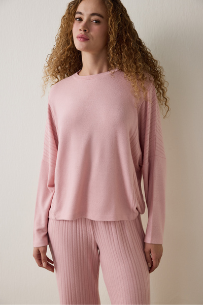 Penti Pink Crew Neck Long Sleeve Pajama Set