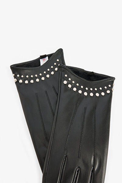 Penti Schwarze Madame-Kunstlederhandschuhe