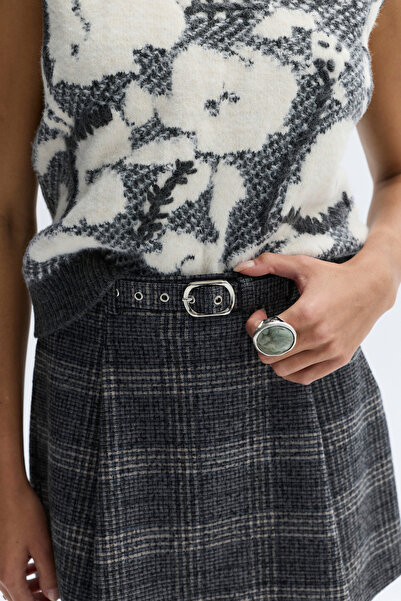 Mudo Jacquard Crocheted Cowl Neck Sweater