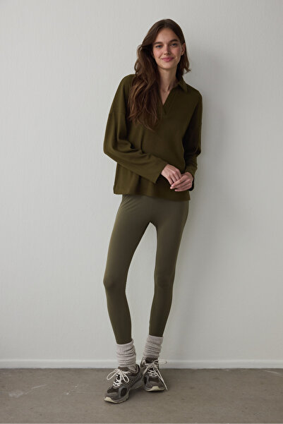 Penti Dark Oil Green Warm Thermal Effect High Waist Leggings