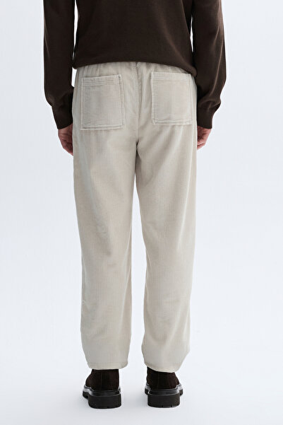 Mudo Tapered Fit Velvet Pants with Tie at the Waist