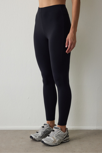 Penti Black Thermal Effect Velvet Textured V Cut High Waist Leggings