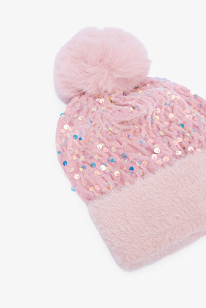 Penti Pink Girl's Elena Sequined Beret
