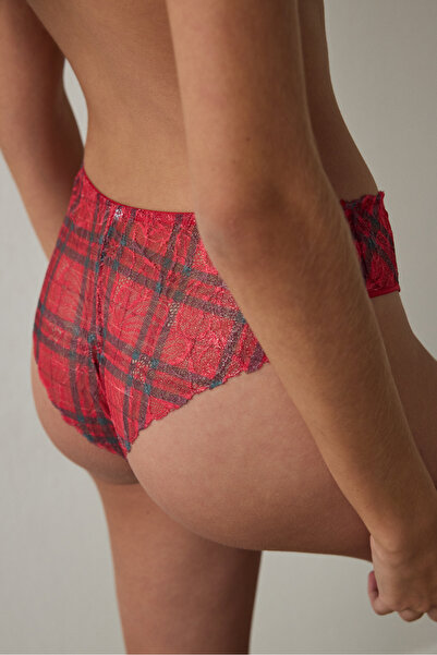 Penti Chiloți roșii din dantelă