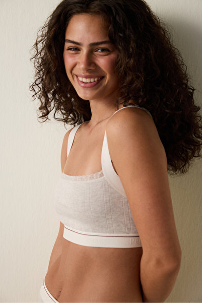 Penti Beige Melange Adjustable Strap Crop Top