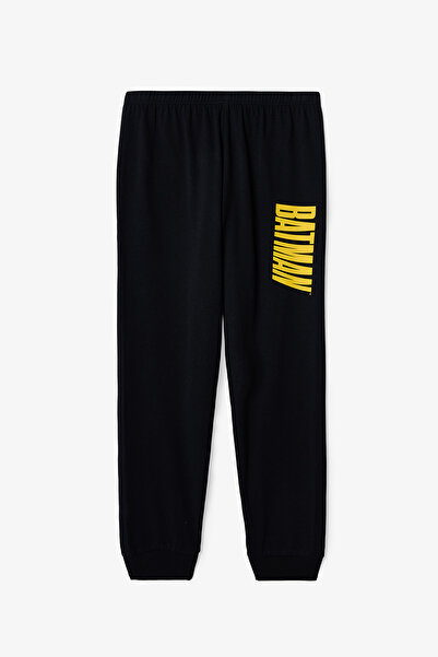 Penti Černý chlapecký pyžamový set s dlouhým rukávem a vzorem Batman Cartoon z bavlny