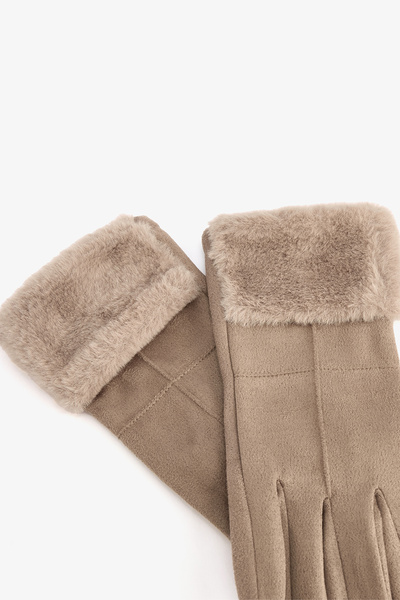 Penti Beige Martina Faux Suede Gloves