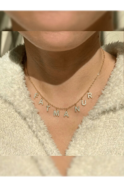 PURE BERRY İSİM YAZAN ZİRKON TAŞLI ÇELİK KOLYE ÖZEL İSİM YAZDIR