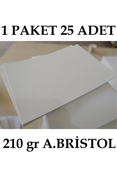 OzmeralBaskı 25 Adet 210 gr - A4 Amerikan Bristol Kağıdı - Mat Parlak Kağıt -...