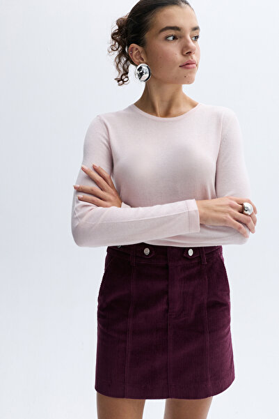 Mudo Modal Mixed Crocheted Cowl Neck Tricot Sweater